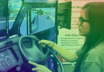 Girl on simulator
